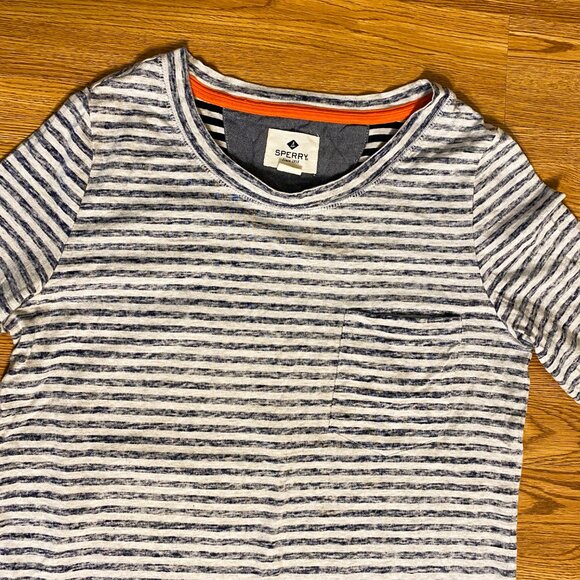 Sperry women's juniors petites size small striped long top shirt pajama - Picture 2 of 5